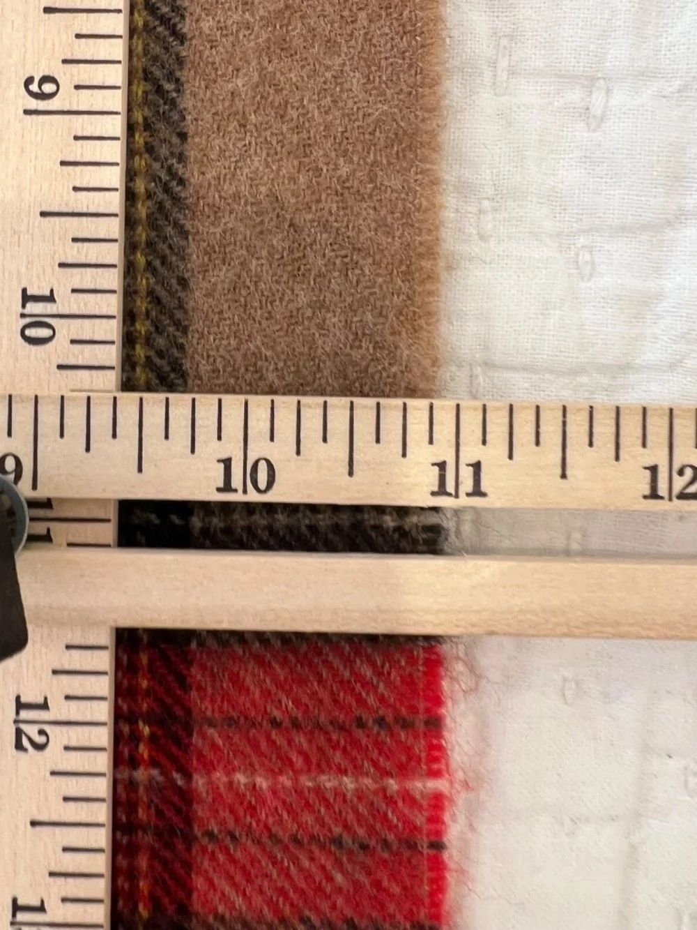 Vintage Wool Tartan Plaid Scarf Red Tan Made in Western Germany Fringe Heritage